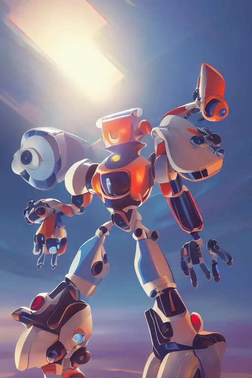 Image similar to metabots medabots medarotto medarot robot minimalist comics, behance hd by jesper ejsing, by rhads, makoto shinkai and lois van baarle, ilya kuvshinov, rossdraws global illumination ray tracing hdr radiating a glowing aura