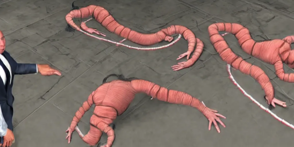 Image similar to early cgi demo alex jones centipede