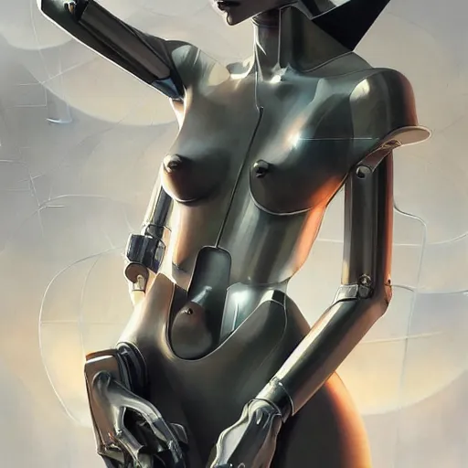 Image similar to scifi futurism automaton minimalism chrome by peter mohrbacher art Hajime Sorayama airbrush hyperrealism model abstract shatter fragments cubism futurism