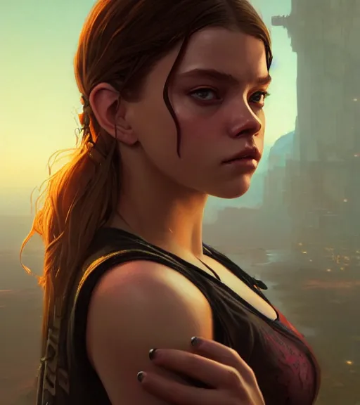 Image similar to highly detailed portrait of barbara palvin in gta v, stephen bliss, unreal engine, fantasy art by greg rutkowski, loish, rhads, ferdinand knab, makoto shinkai and lois van baarle, ilya kuvshinov, rossdraws, tom bagshaw, global illumination, radiant light, detailed and intricate environment