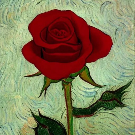 Image similar to red rose, van gogh