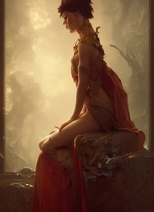 Image similar to beautiful magician, dark fantasy esoteric, D&D, fantasy, cinematic lighting, intricate, elegant, highly detailed, digital painting, artstation, concept art, matte, sharp focus, illustration, art by Artgerm and Tom Bagshaw and Greg Rutkowski and Alphonse Mucha