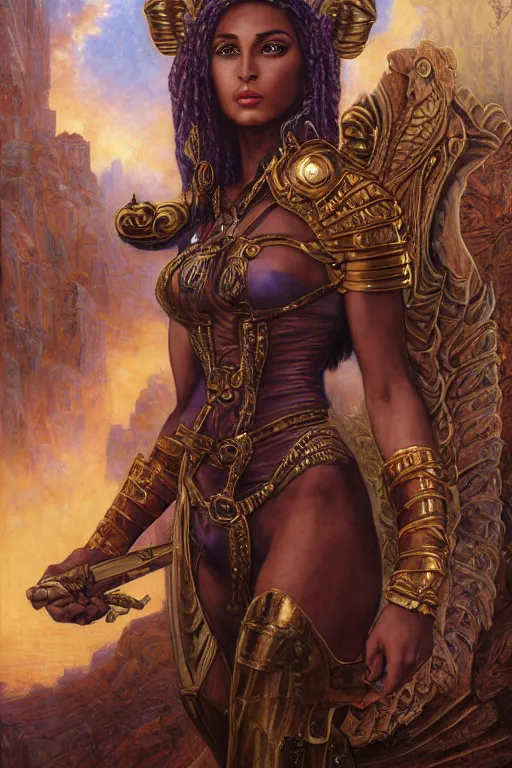 Prompt: Mystical Valkyrie, Portrait of a beautiful female Reptilian Anubis warrior, Regal, Realistic, Refined, Detailed Digital Art, Josephine wall, Oil Painting, William-Adolphe Bouguereau, Art Frahm, Esao Andrews, Steampunk, Walt Disney (1937), Highly Detailed, Cinematic Lighting, Unreal Engine, 8k, HD