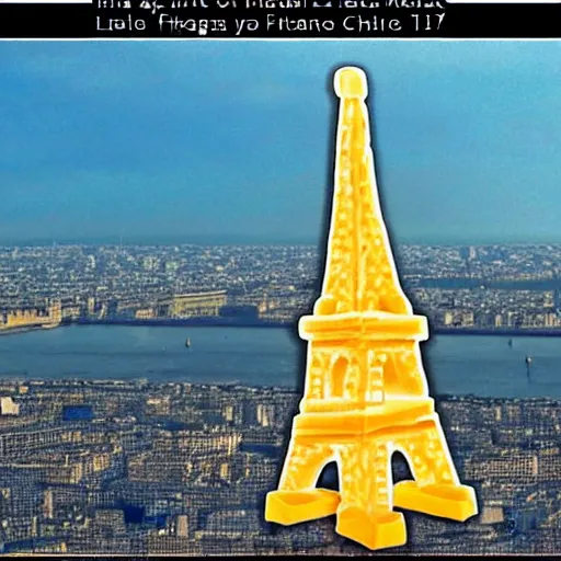 Prompt: the eiffel tower made out of cheese