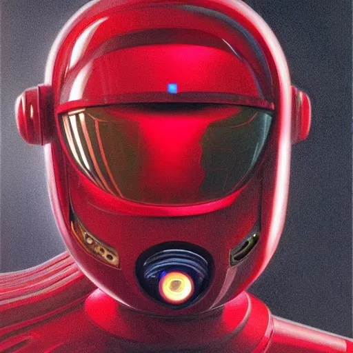 Image similar to !dream self portrait of a robot with a squid face. Red and black body armor, digital art, realistic, ultradetailed, concept art in the style of Science Fiction. art by Syd Mead and Moebius, trending on artstation, devianart, cgsociety