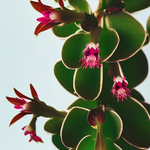 Prompt: flowering christmas cactus, rim light studio, 8 0 mm photo studio, nikkor color photography film, very detailed photography hasselblad, hyperrealism, octane rendering, 8 k, depth of field, bokeh