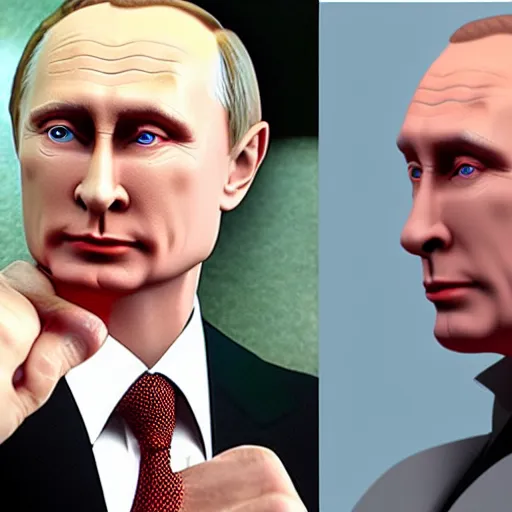 Image similar to model of person looking like vladimir putin in marvel universe, photorelistic, cool view