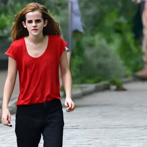 Image similar to emma watson as a tomato