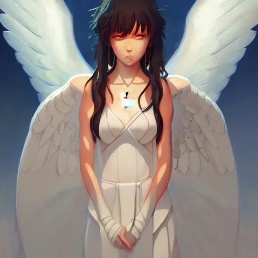 Image similar to biblically accurate angel, portrait shinkai makoto studio ghibli studio key hideaki anno sakimichan stanley artgerm lau rossdraws james jean marc simonetti elegant highly detailed digital painting artstation pixiv