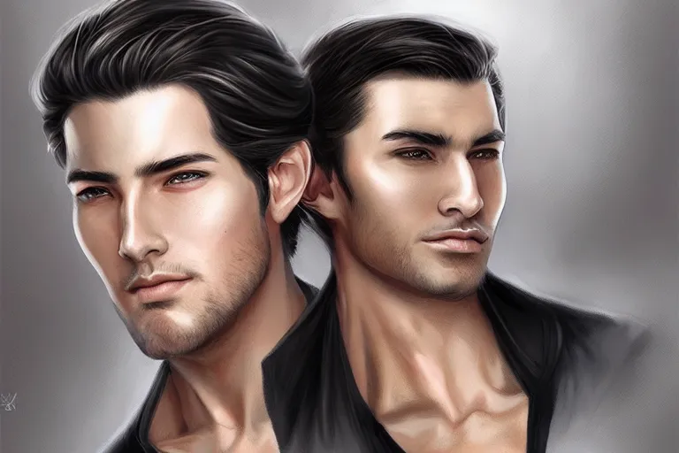 Prompt: a handsome man, portrait. artgerm