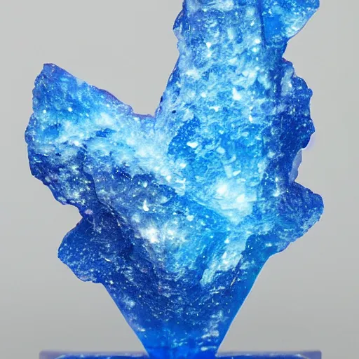 Image similar to uncropped blue ice crystal sculpture of galaxy nebula