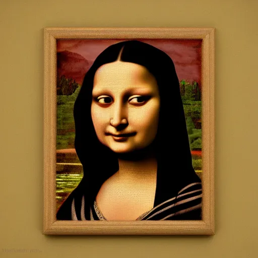 Image similar to an nepali woman in the style of mona lisa by leonardo da vinc, octane render