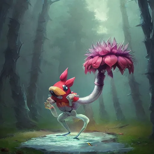 Image similar to Pokémon Vileplume, Greg rutkowski, Trending artstation, cinematográfica, digital Art