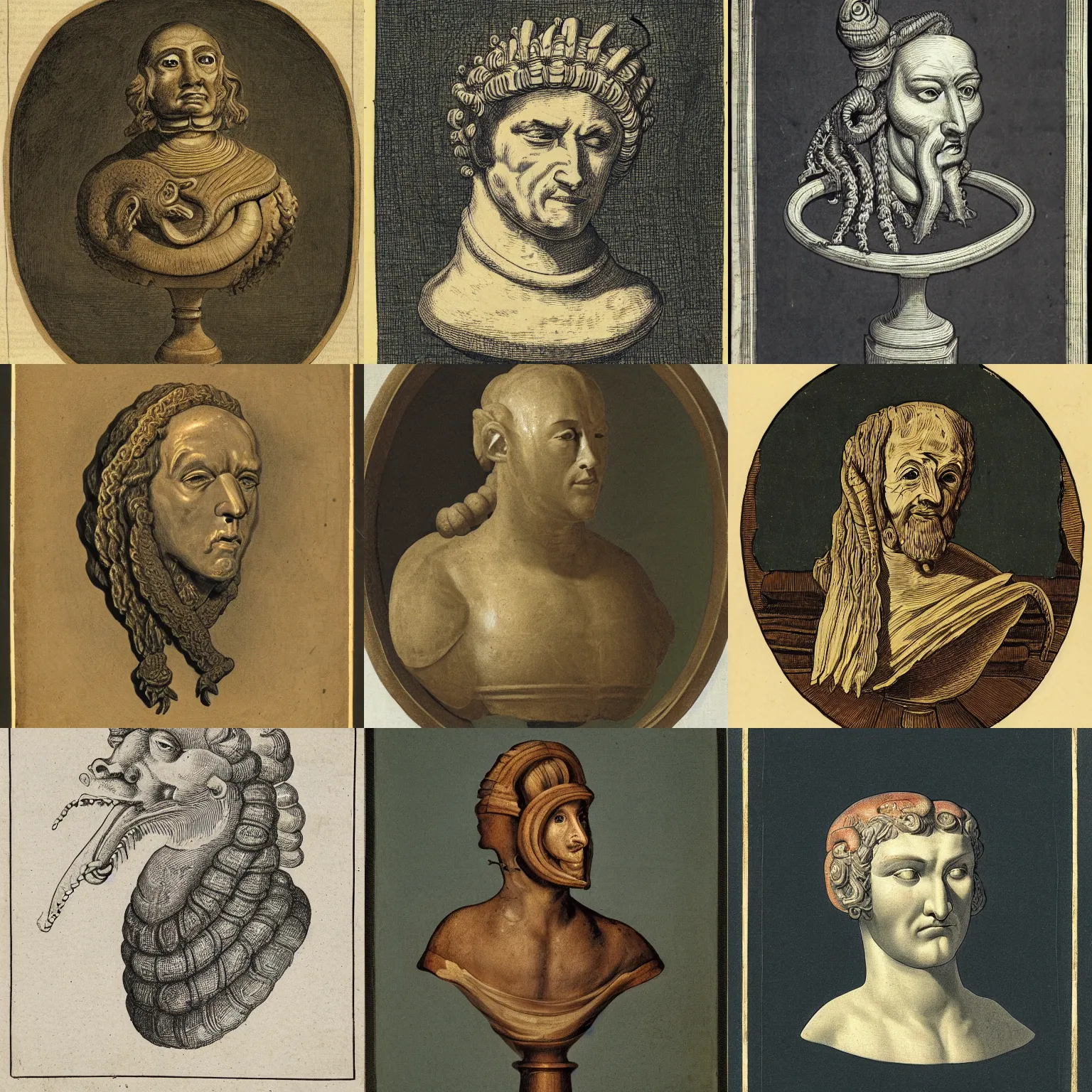 Prompt: bust portrait of a noble humanoid with the head of an eel, bestiary illustration