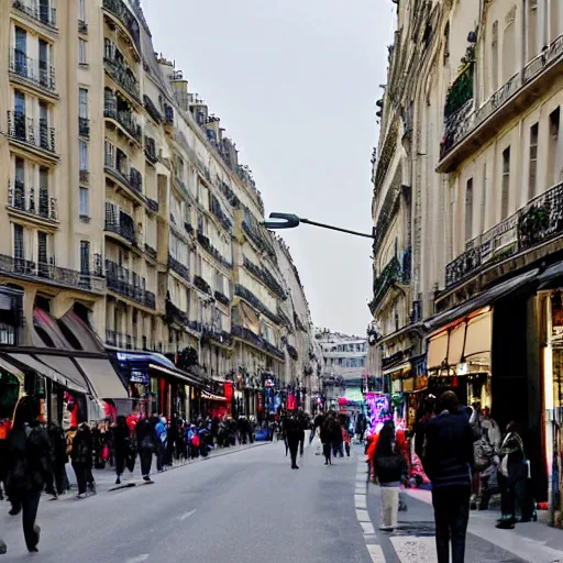 Image similar to a busy street on paris