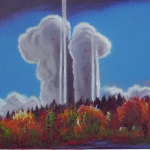 Prompt: september 1 1 painted by bob ross