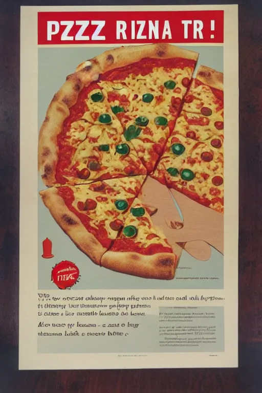 Image similar to pizza advert, from the 7 0 s, print on magazine