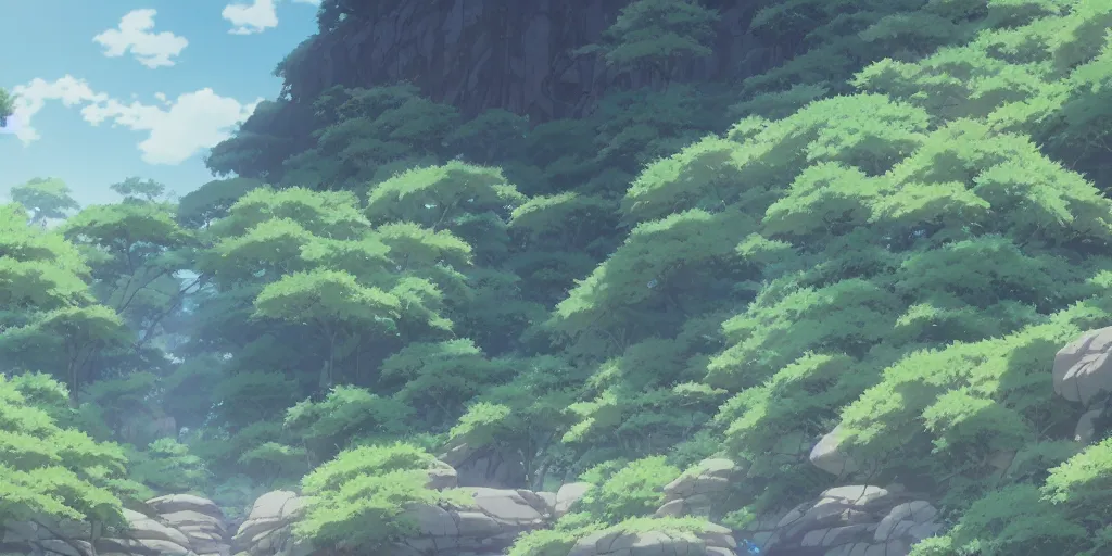 Image similar to anime film by studio ghibli, on a mystical action adventure, ethereal by kazuo oga, screenshot from the anime film by makoto shinkai, concept art by senior environment artist, anime aesthetic