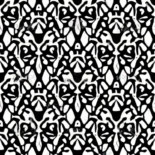 Prompt: seamless pattern showing spiders. black and white, drawing, white background, seamless, ornament.