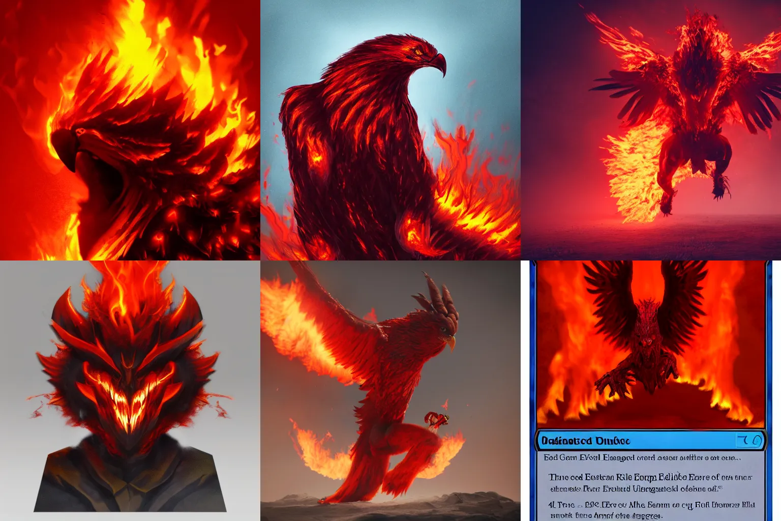 Prompt: an evil red eagle engulfed in flames, rule of thirds, trending on artstation, unreal engine, cinematic, 50mm