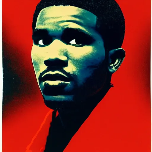 Image similar to frank ocean, by Andy Warhol