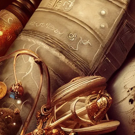 Prompt: universe inside ampoules and alambics in a surreal ancient doctor's bag, intricated detailed, soft painting, depth of field, trending on artstation, 8k, hd, highly detailed, unreal engine 5, artstation, shaders, rays