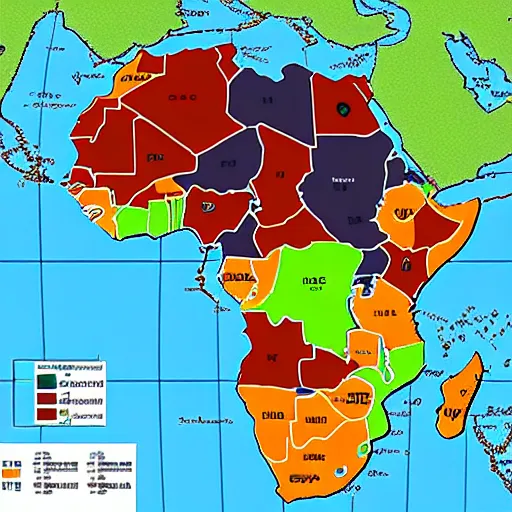 Prompt: africa county with 0, 9 0 0 hdi