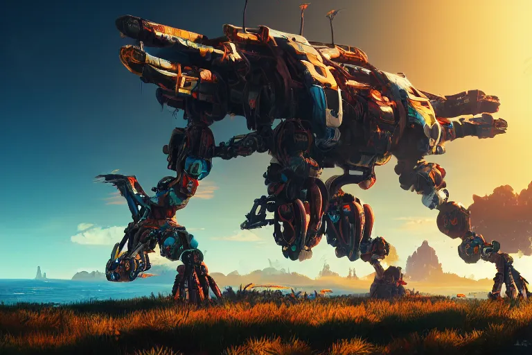 Image similar to sunwing machine mecanical creature robot of horizon forbidden west horizon zero dawn bioluminiscence global illumination ray tracing hdr fanart arstation by ian pesty and alena aenami artworks in 4 k