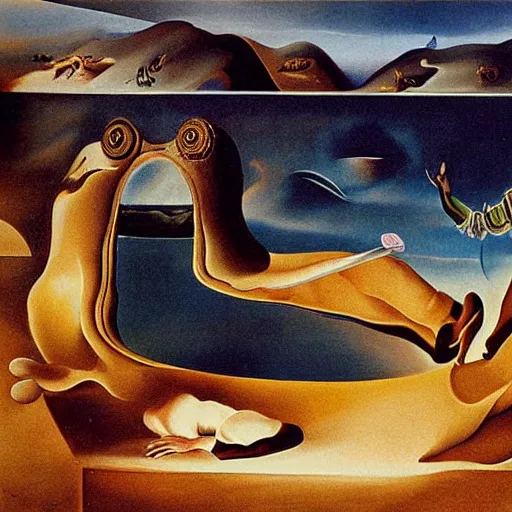 Prompt: the metaverse, painted by dali
