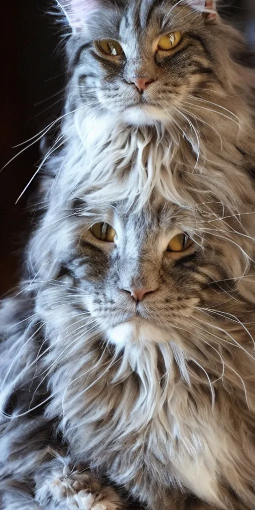 Prompt: a wise old maine coon explaining the beauty of mathematics to mouse