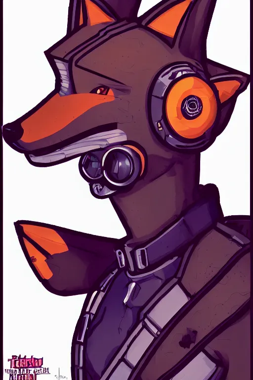 Image similar to a detailed illustration of an anthropomorphic fox cyberpunk tech - sorcerer, comic book style, trending on furaffinity