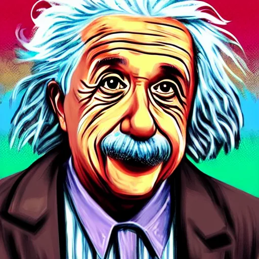 Prompt: “Albert Einstein in GTA V, cover art by Stephen Bliss, Boxart, loadscreen”