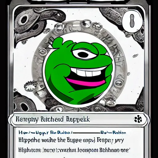 Image similar to super rich happy pepe, vault, coins, hyper detalied, blue crystals, greg rutkowski