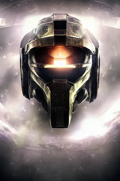 Image similar to robot ninja mask helmet halo master chief radiating a glowing aura global illumination ray tracing hdr fanart arstation by ian pesty and katarzyna da „ bek - chmiel