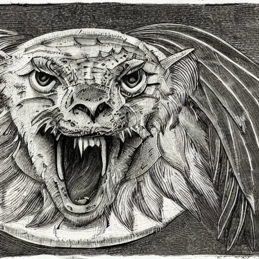 Image similar to illustration of a manticore by erol otis c 2 2. 0