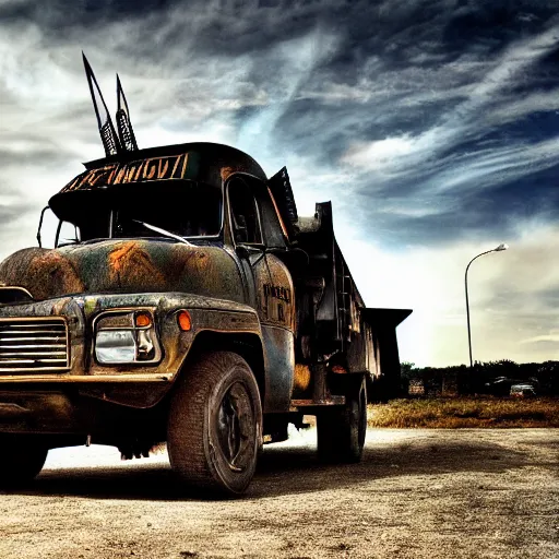 Image similar to rhinotruck 2 0 2 4, cinematic still, hdr