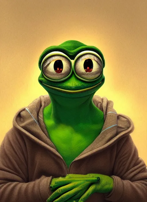 pepe the frog!!!, character by matt furie!!!, sad, | Stable Diffusion ...