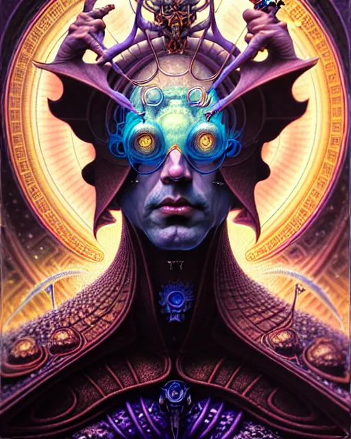 Image similar to the emperor tarot card, fantasy character portrait made of fractals, ultra realistic, wide angle, intricate details, the fifth element artifacts, highly detailed by peter mohrbacher, hajime sorayama, wayne barlowe, boris vallejo, aaron horkey, gaston bussiere, craig mullins