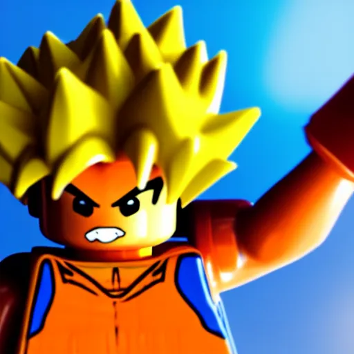 Image similar to a 3 d render of a goku lego