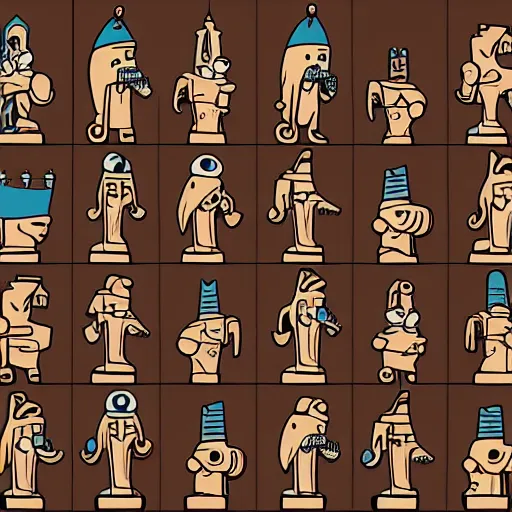 Image similar to futurama characters as chess pieces