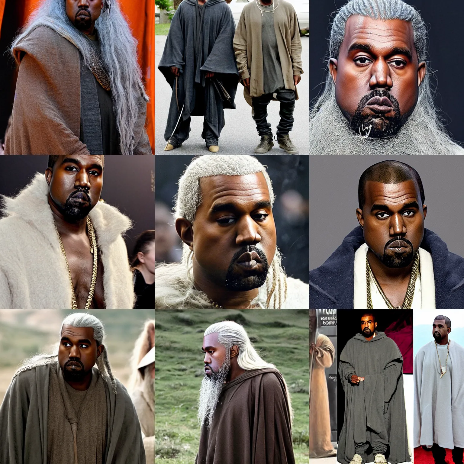 Prompt: Kanye West starring as Gandalf in Lord of the Rings