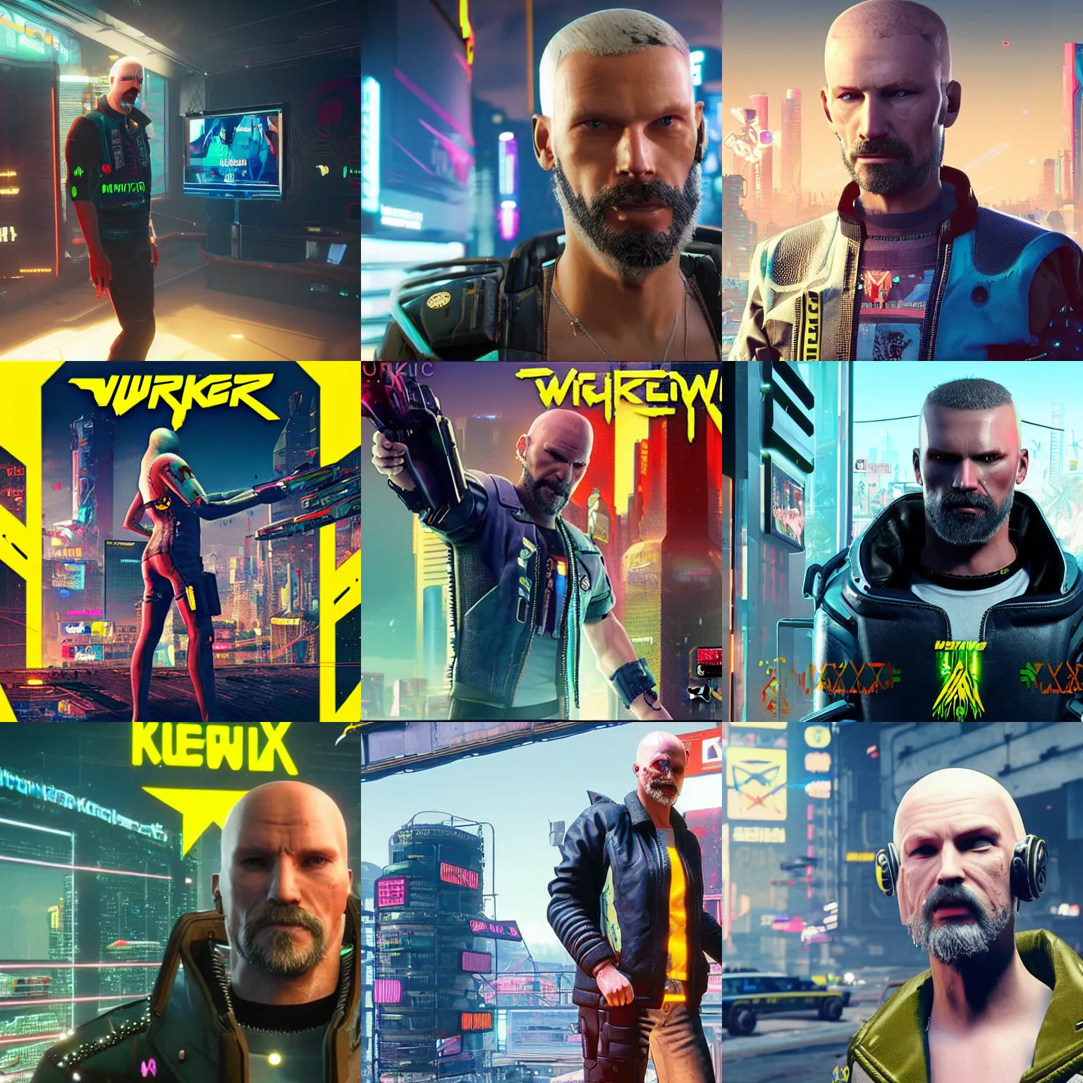 Prompt: korwin-mikke in cyberpunk 2077