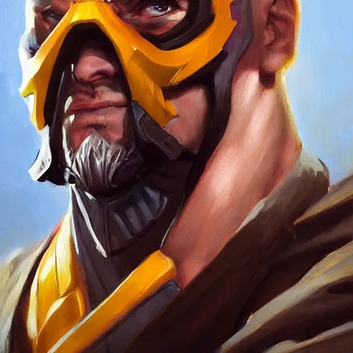 Prompt: greg manchess portrait painting of jax from mortal kombat as overwatch character, medium shot, asymmetrical, profile picture, organic painting, sunny day, matte painting, bold shapes, hard edges, street art, trending on artstation, by huang guangjian and gil elvgren and sachin teng