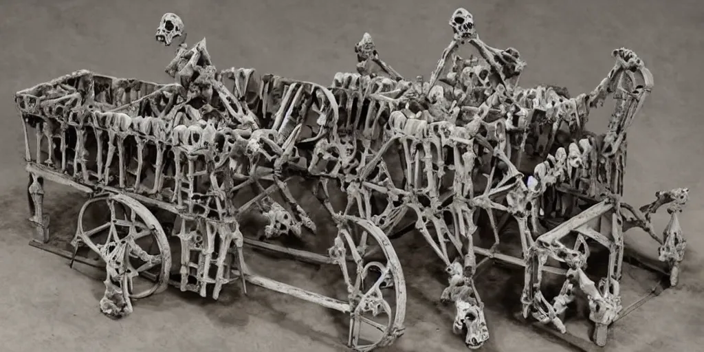 Prompt: siege engine made of bones