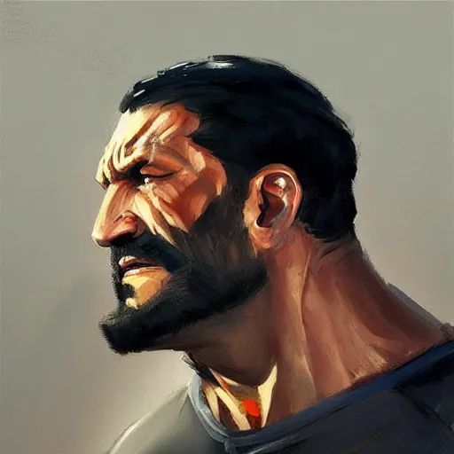 Image similar to greg manchess portrait painting of light frank castle aka punisher as overwatch character, medium shot, asymmetrical, profile picture, organic painting, sunny day, matte painting, bold shapes, hard edges, street art, trending on artstation, by huang guangjian and gil elvgren and sachin teng