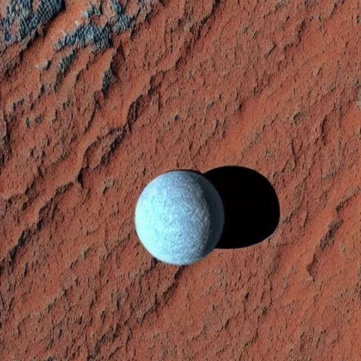 Image similar to Spacecraft made of wool on Mars. Mars is also made of wool