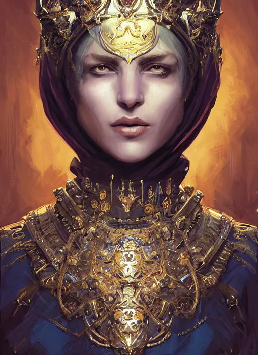 Image similar to digital _ painting _ of _ queen _ by _ filipe _ pagliuso _ and _ justin _ gerard _ symmetric _ fantasy _ highly _ detailed _ realistic _ intricate _ port