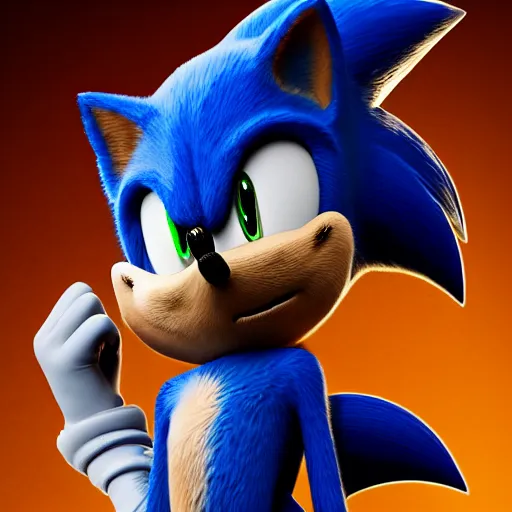 Image similar to portrait of sonic the hedgehog in full military gear, photorealistic, 4k, hd