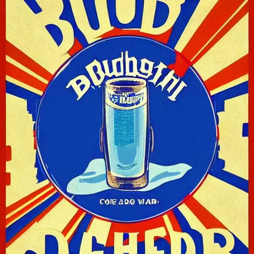 Prompt: retro bud light poster