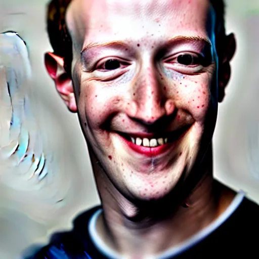 Image similar to a full portrait of evil grinning mark zuckerberg with pale skin and bloodshot eyes and blood flowing from his eyes over his cheeks f / 2 2, 3 5 mm, 2 7 0 0 k, lighting, perfect faces, award winning photography.